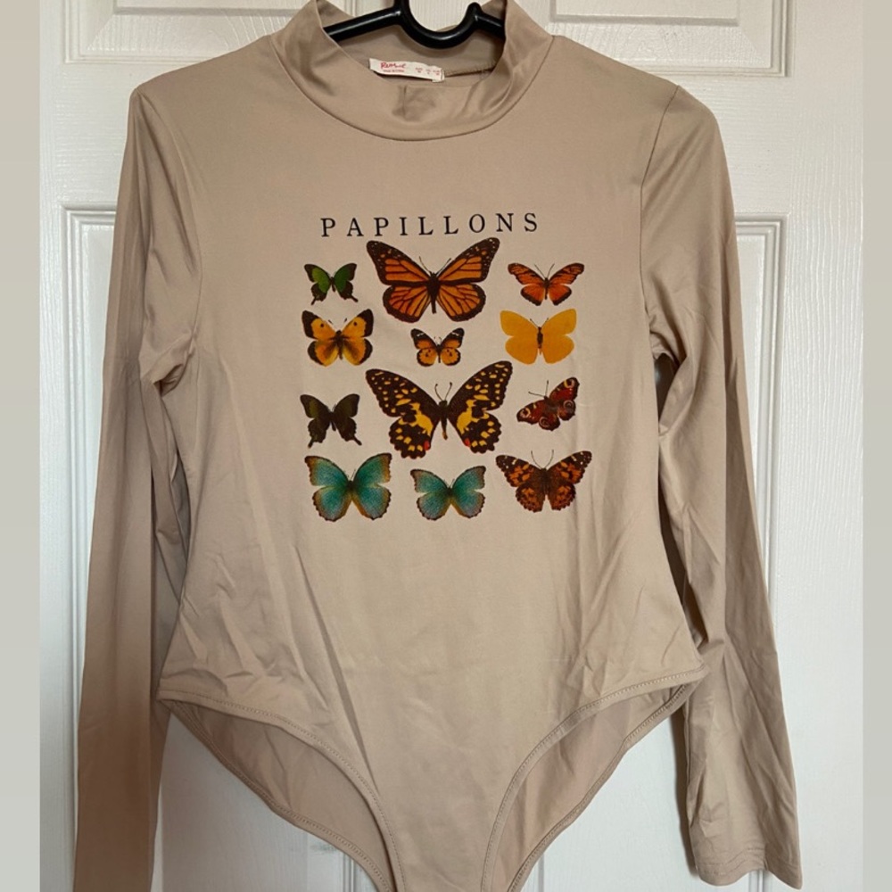 Butterfly graphic bodysuit top